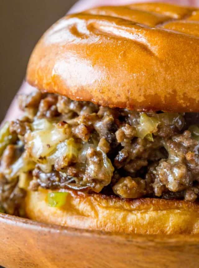 Philly Cheese Steak Sloppy Joes will make you forget your childhood canned sauce memories and make you LOVE sloppy joes again.