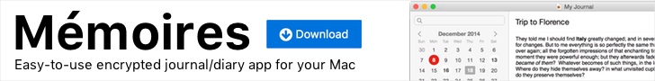 Mémoires - easy to use encrypted journal/diary app for your Mac